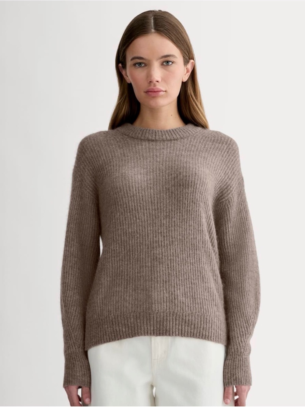 Everlane The Cocoon Crew in Alpaca, Taupe Melange - Size Medium - Picture 4 of 12